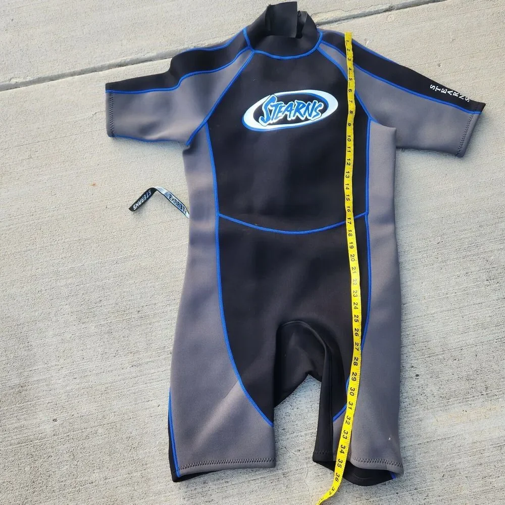 Men's Team Stearns Watersports Shorty Wetsuit Black/Gray Size L 2mm‎ Inseam 9